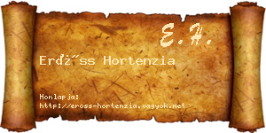 Erőss Hortenzia névjegykártya
